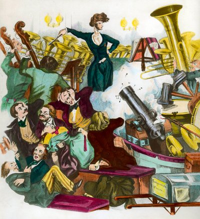 Satire de Hector Berlioz dirigeant un orchestre - Andreas Geiger