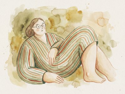 Une femme décontractée en rayures - Andreas Magnusson
