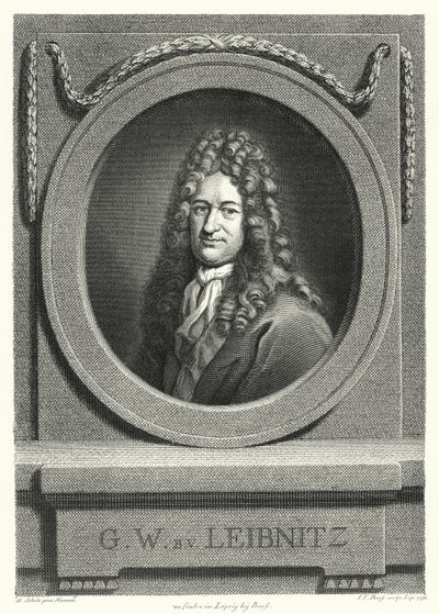 Gottfried Wilhelm Leibniz, philosophe, mathématicien et polymathe allemand (gravure) - Andreas Scheits