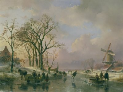 Patinage en Hollande - Andreas Schelfhout