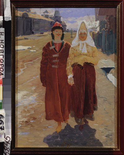 Sortie en visite. Peinture d