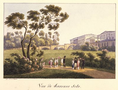 Vue de la galerie Cameron dans le parc de Tsarskoïe Selo, avant 1817 - Andrei Yefimovich Martynov