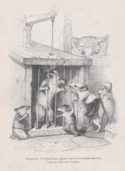 Il nous dit : ne pleurez pas, agissez ! de Scènes de la vie privée et publique des animaux, vers 1837-1847 - Andrew Best Leloir