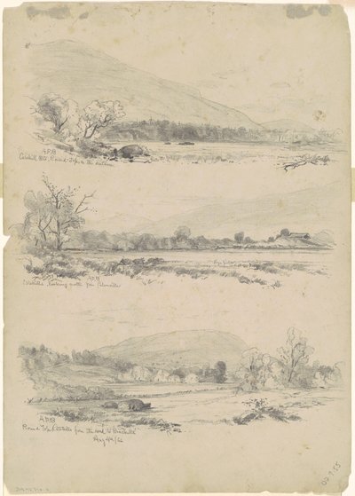 Montagnes Catskill, Round-Top au loin; Catskills regardant vers le nord depuis Palenville; et Round Top, Catskills, depuis la route vers Bracketts - Andrew Fisher Bunner