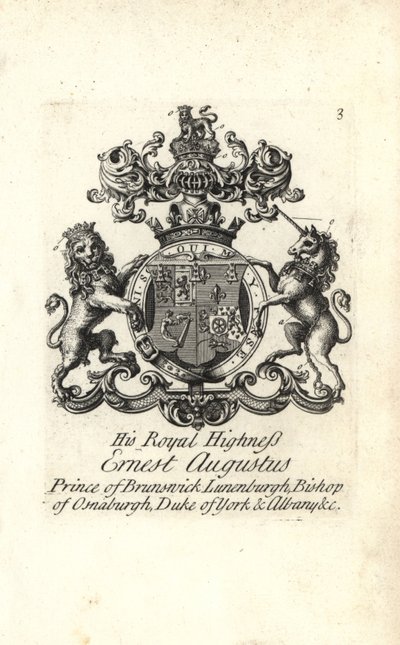 Blason et armoiries de SAR Ernest Auguste, Prince de Brunswick Lunebourg, Évêque d