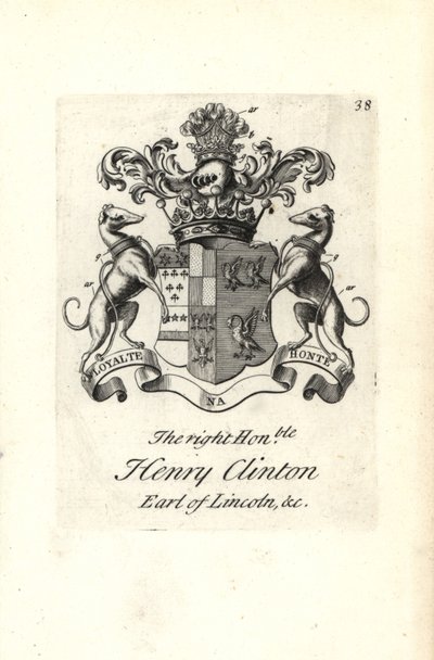 Blason et crête du très honorable Henry Clinton, 7e comte de Lincoln - Andrew Johnston