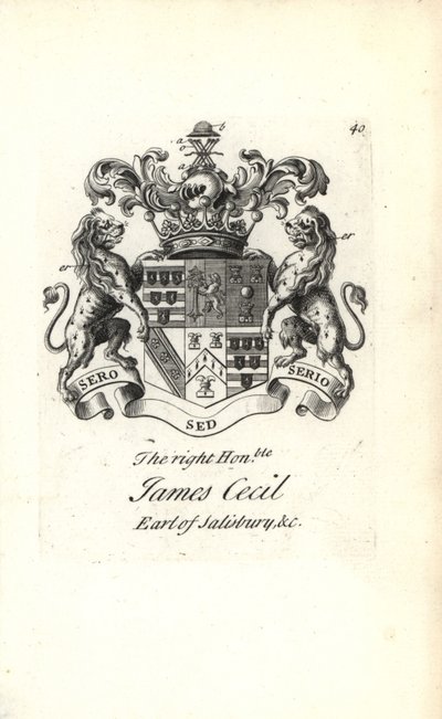 Blason et armoiries du très honorable James Cecil, 5e Comte de Salisbury - Andrew Johnston