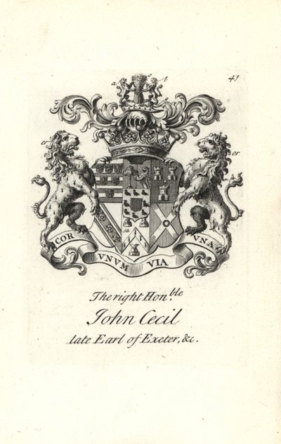 Armoiries et blason du très honorable John Cecil, 6ème comte d