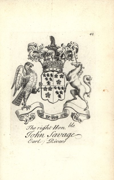 Blason et armoiries du très honorable John Savage, 5e comte de Rivers - Andrew Johnston
