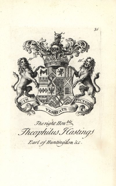 Blason et armoiries du très honorable Theophilus Hastings, 9e comte de Huntingdon - Andrew Johnston