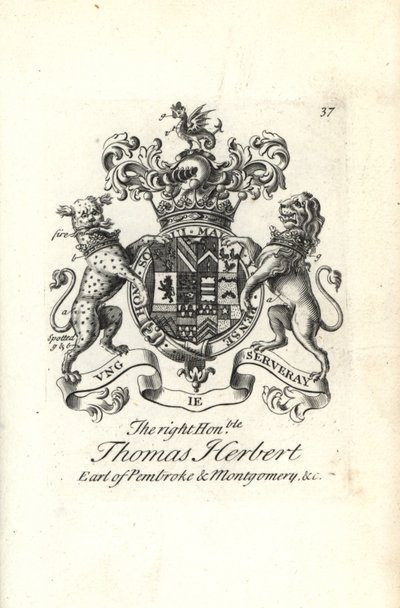 Blason et armoiries du très honorable Thomas Herbert, 8e comte de Pembroke et Montgomery - Andrew Johnston