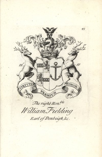Blason et armoiries du très honorable William Fielding, 5e comte de Denbeigh - Andrew Johnston