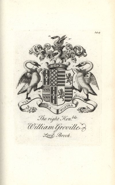 Blason et crête du très honorable William Greville, 7e Baron Brooke - Andrew Johnston