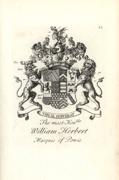 Armoiries et blason du très honorable William Herbert, 2e marquis de Powis - Andrew Johnston