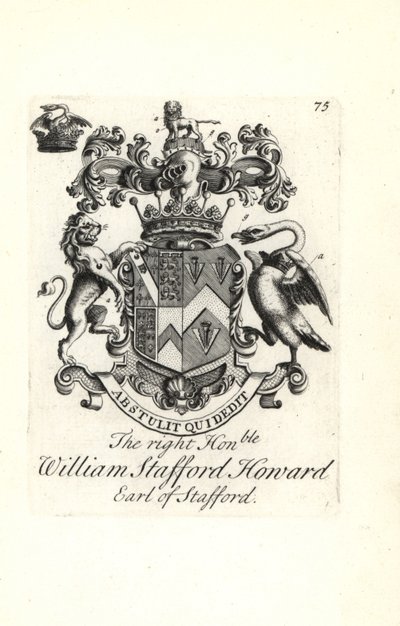 Blason et armoiries du très honorable William Stafford Howard, 2e comte de Stafford - Andrew Johnston