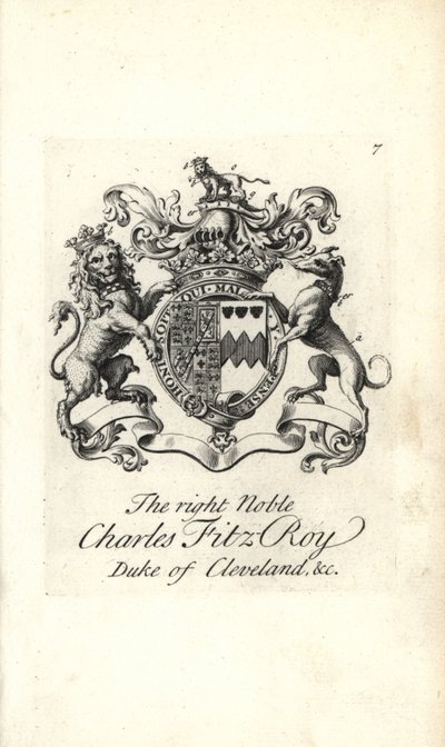 Armoiries et blason du très noble Charles Fitz-Roy, 2e duc de Cleveland - Andrew Johnston