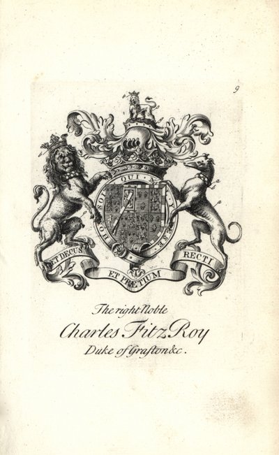 Armoiries et blason du très noble Charles FitzRoy, 2e duc de Grafton - Andrew Johnston