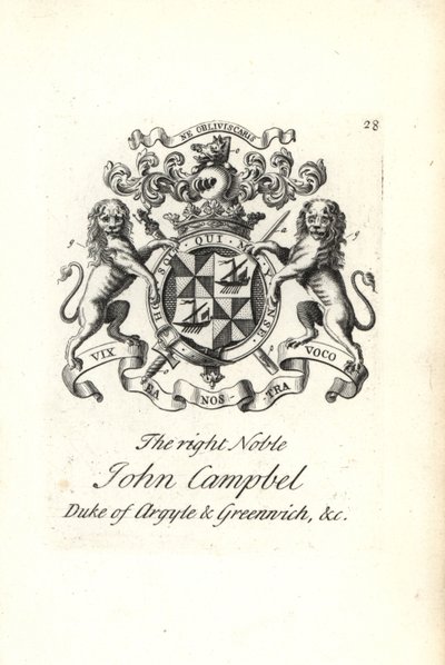 Armoiries et blason du très noble John Campbell, 2ème duc d