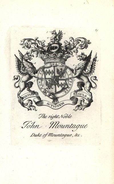 Blason et armoiries du très noble John Montagu, 2e Duc de Montagu 1690-1749 - Andrew Johnston