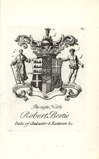 Blason et crête du très noble Robert Bertie - Andrew Johnston