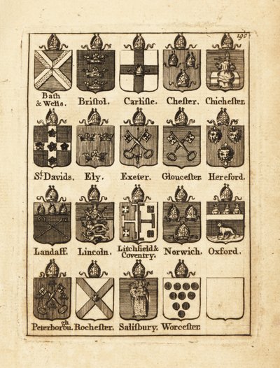 Blason des évêques de Bath & Wells, Bristol, Carlisle, Chester, Chichester, etc - Andrew Johnston