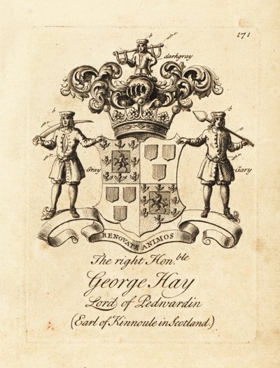 Blason du très honorable George Hay, Lord de Penwardian, 8e comte de Kinnoule en Écosse - Andrew Johnston