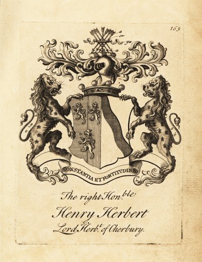 Blason du très honorable Henry Herbert, Lord Herbert de Cherbury, Baron Herbert de Cherbury (ou Chirbury) - Andrew Johnston