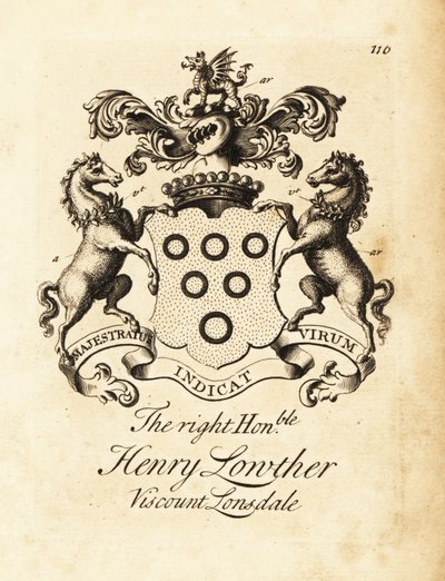 Blason du très honorable Henry Lowther, 3e vicomte Lonsdale (1694-1751) - Andrew Johnston