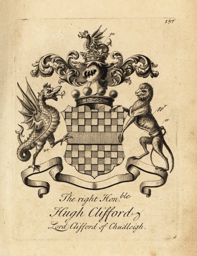 Blason du très honorable Hugh Clifford, Lord Clifford de Chudleigh, 2e baron Clifford de Chudleigh (1663-1730) - Andrew Johnston