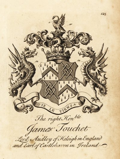 Blason du très honorable James Touchet, Lord Audley de Heleigh en Angleterre, 6e comte de Castlehaven en Irlande, décédé en 1740 - Andrew Johnston
