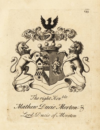 Blason du très honorable Mathew Ducie Morton, Lord Ducie de Moreton - Andrew Johnston