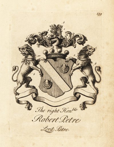 Blason du très honorable Robert Petre, Lord Petre, 8e baron Petre - Andrew Johnston