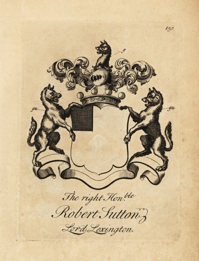 Blason du très honorable Robert Sutton, Lord Lexington, 2e baron Lexington (1662-1723) - Andrew Johnston