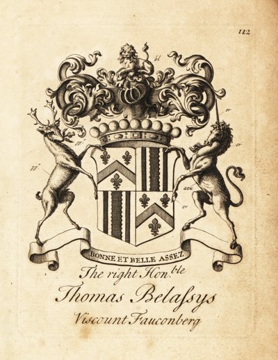 Blason du très honorable Thomas Belasyse, comte de Fauconberg ou Thomas Belassys, vicomte de Fauconberg (1699-1774) - Andrew Johnston