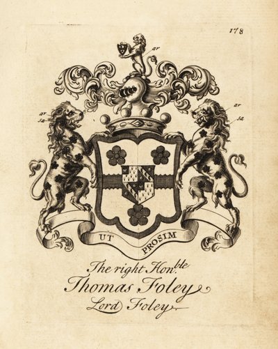 Blason du très honorable Thomas Foley, Lord Foley - Andrew Johnston