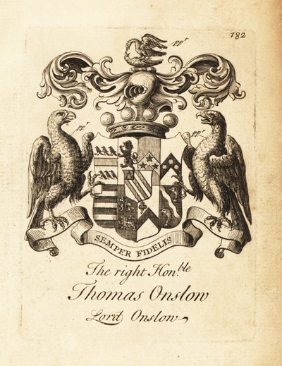 Blason du très honorable Thomas Onslow, Lord Onslow, 2e baron Onslow - Andrew Johnston