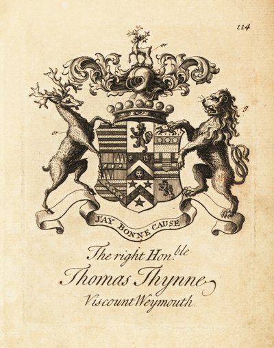 Blason du très honorable Thomas Thynne, 2e vicomte Weymouth - Andrew Johnston