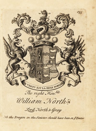 Blason du très honorable William North, Lord North & Gray, 6e baron North, 2e baron Grey - Andrew Johnston