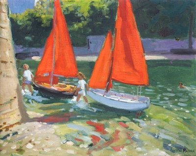 Filles avec des bateaux à voile, Looe, 2014 - Andrew Macara