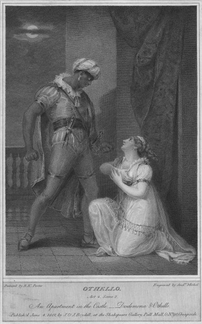 Othello. Acte 4. Scène 2. Un appartement dans le château. Desdémone et Othello, 1801 - Andrew Michel