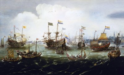 Le retour de la flotte néerlandaise, 1er mai - Andries van Eertvelt