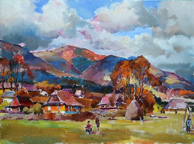 Village de montagne en automne - Andrii Kutsachenko