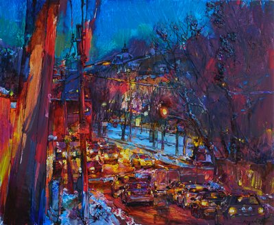 Circulation nocturne dans une ville haute en couleurs - Andrii Kutsachenko