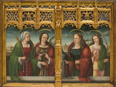 Saintes Apollonia, Lucie et Barbara et une autre sainte martyre - Andrés de Melgar