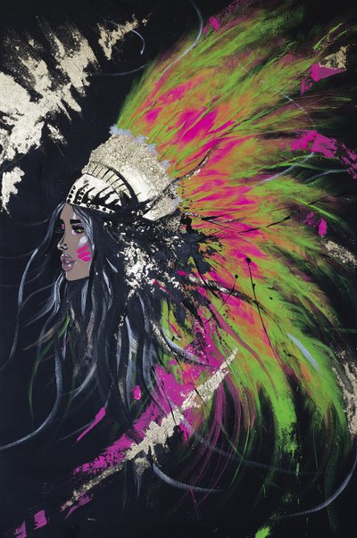 Coiffe aux plumes colorées - Anete Purina-Purite