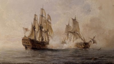 Combat du navire Glorioso avec le britannique Dartmouth en 1747 – XIXe siècle - Angel Maria Cort