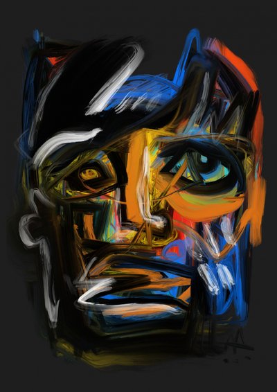 Portrait abstrait expressif - Angel Rivas