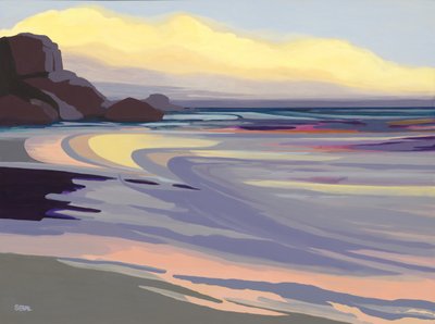 Lueur du coucher de soleil sur la côte - Angela Seear