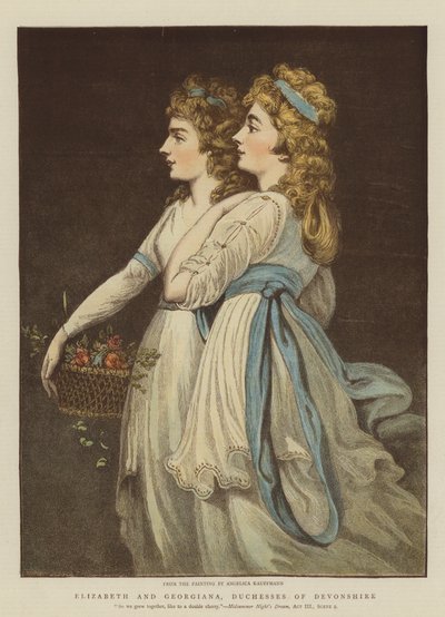 Elizabeth et Georgiana, duchesses de Devonshire (chromolithographie) - Angelica Kauffmann