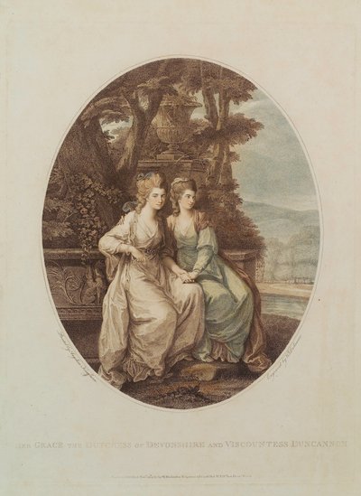 Son Altesse la Duchesse de Devonshire et la Vicomtesse Duncannon, gravé par W. Dickinson, 1782 - Angelica Kauffmann